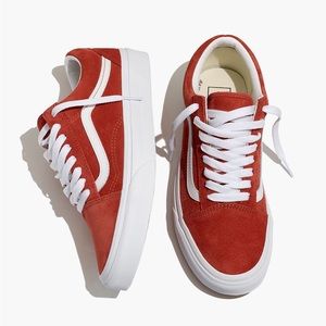 Vans Unisex Old Skool Lace-Up Sneakers in Burnt Brick Suede